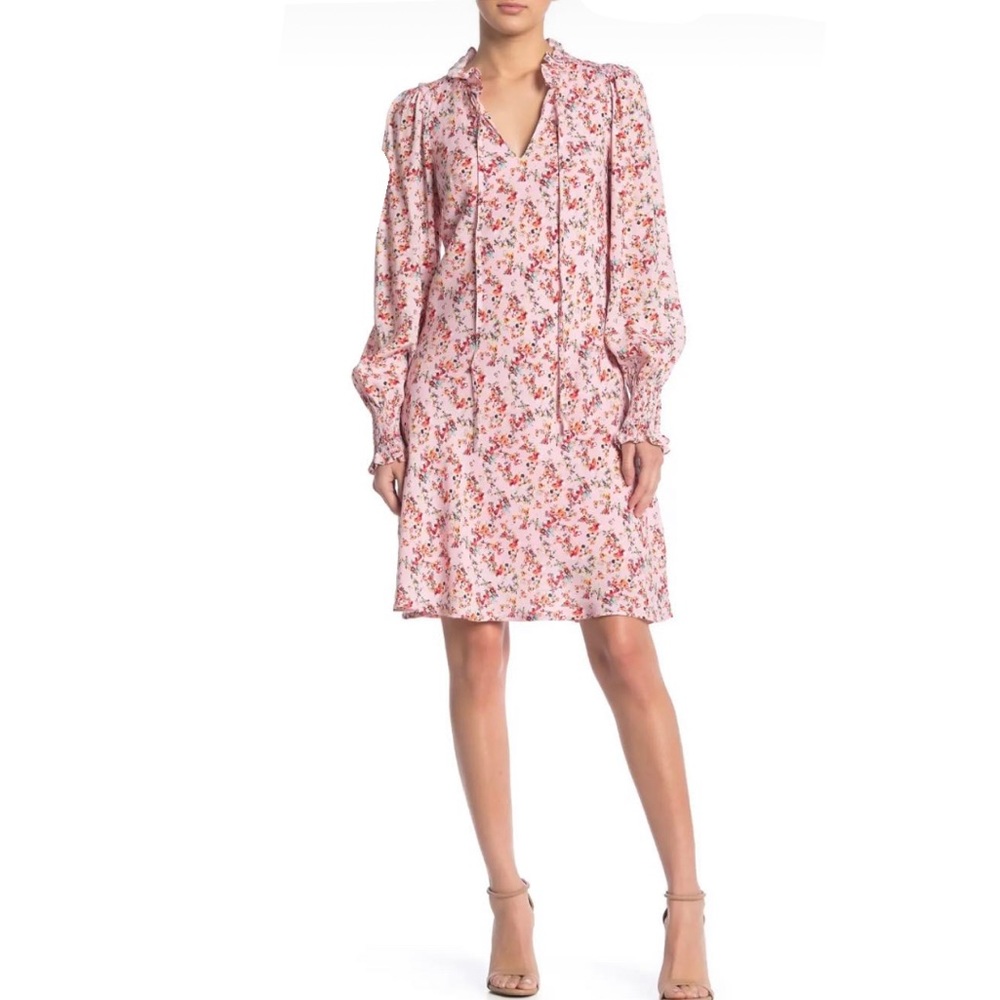 MELLODAY Floral Print Front Tie Dress